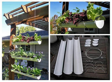 DIY Hanging Gutter Garden