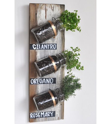 DIY Hanging Mason Jar Herb Garden