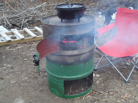DIY Metal Barrel Outdoor Wood Stove