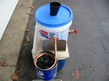 DIY Portable Charcoal Water Heater