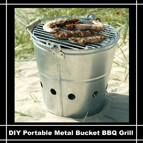 DIY Portable Metal Bucket BBQ Grill