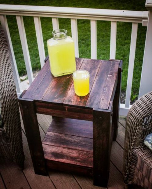 DIY Wood Pallet End Table Plans
