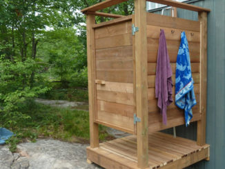DIY Wooden Outdoor Shower