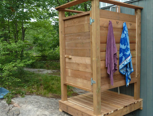 DIY Wooden Outdoor Shower