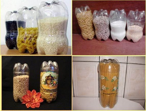 DIY Plastic Bottle Food Canisters
