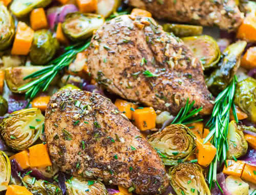 Sheet Pan Chicken With Sweet Potatoes Recipe