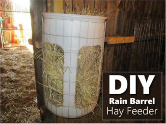 DIY Rain Barrel Hay Feeder
