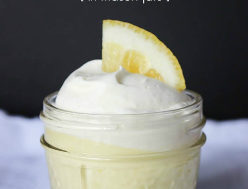 No Bake Lemon Cheesecake in mason jars
