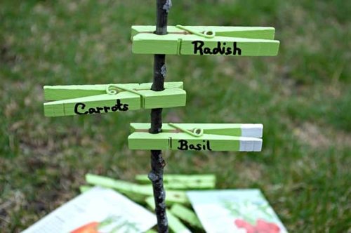 DIY Clothespin Plant Markers