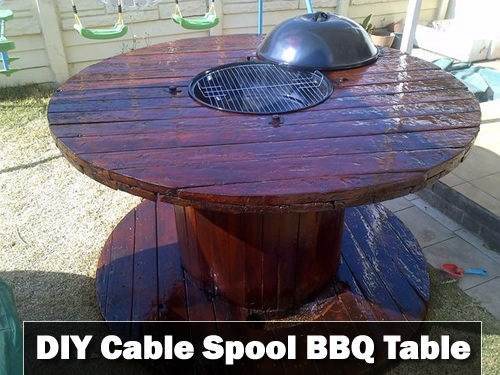 DIY Cable Spool BBQ Table
