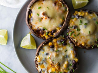 Enchilada Stuffed Grilled Portobello Mushrooms