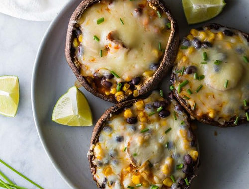 Enchilada Stuffed Grilled Portobello Mushrooms