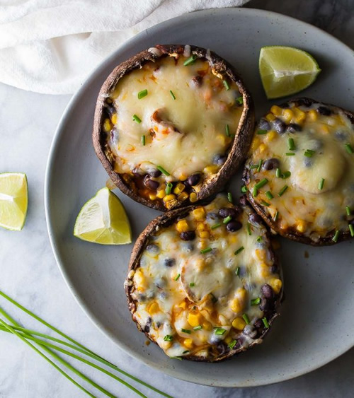 Enchilada Stuffed Grilled Portobello Mushrooms