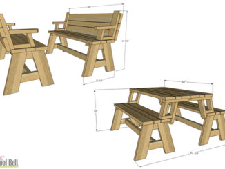 DIY Convertible Picnic Table Bench