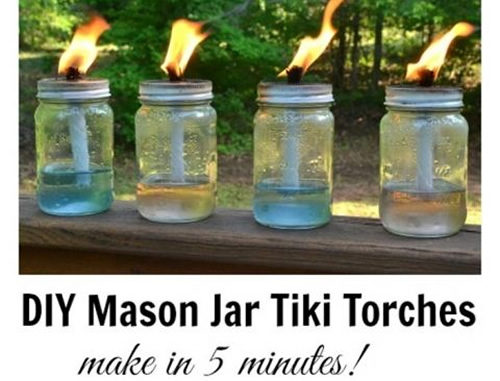 DIY Mason Jar Tiki Torches