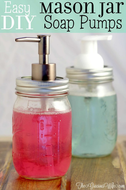 DIY Mason Jar Soap Pumps