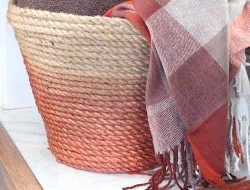 DIY Metallic Rope Basket