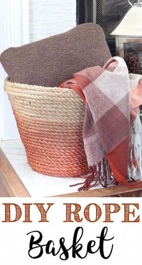 DIY Metallic Rope Basket