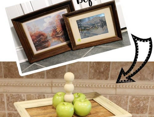 DIY Picture Frame Tiered Tray