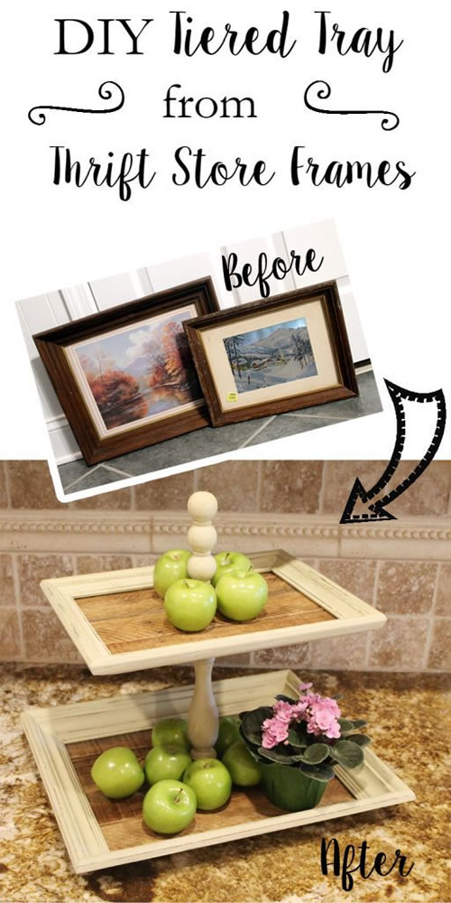 DIY Picture Frame Tiered Tray