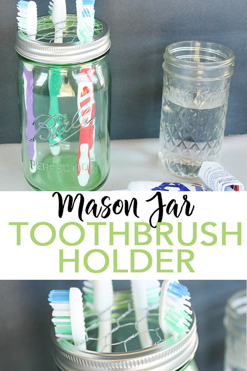 DIY Mason Jar Toothbrush Holder