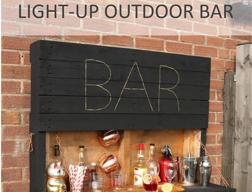 DIY Outdoor Light Up Pallet Bar