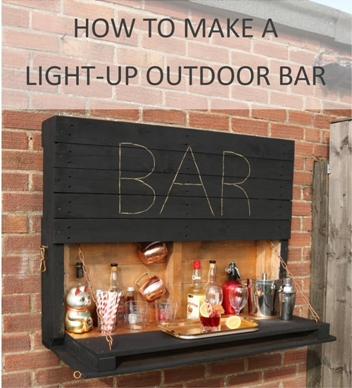 DIY Outdoor Light Up Pallet Bar