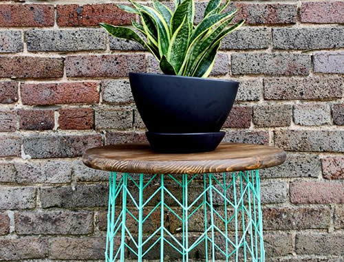 DIY Wire Basket Side Table
