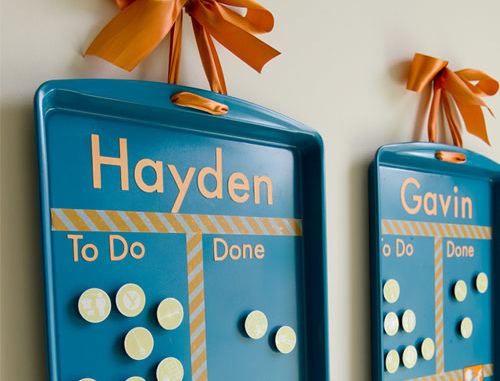 DIY Cookie Sheet Chore Charts