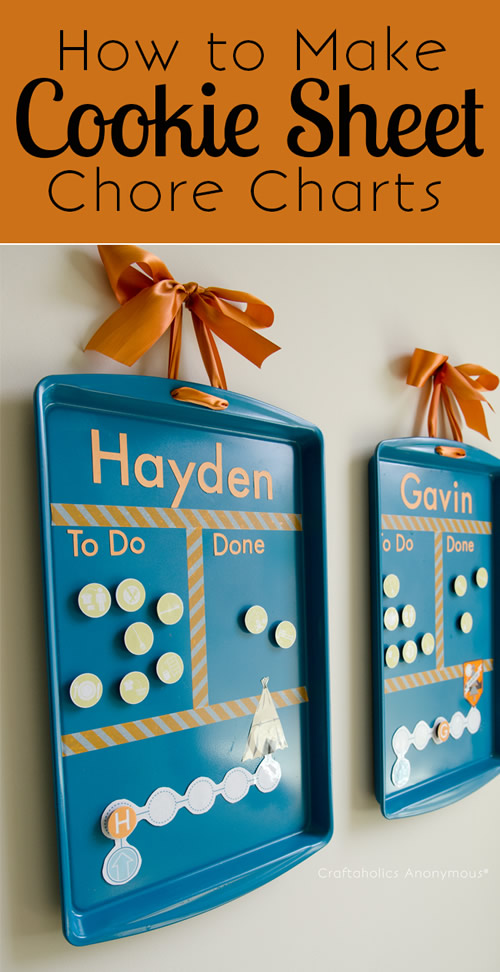 DIY Cookie Sheet Chore Charts