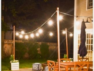 DIY Wooden Planter With Pole For String Lights
