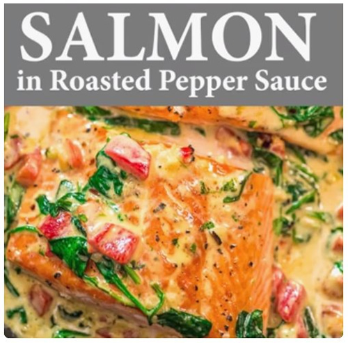 Salmon In Roasted Pepper Sauce