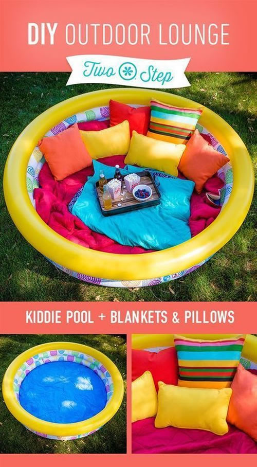 DIY Kiddie Pool Outdoor Lounge