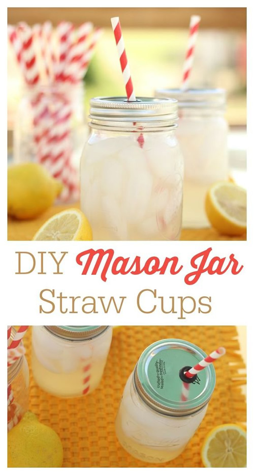 DIY Mason Jar Straw Cups