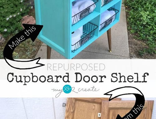 DIY Old Cupboard Door Shelf