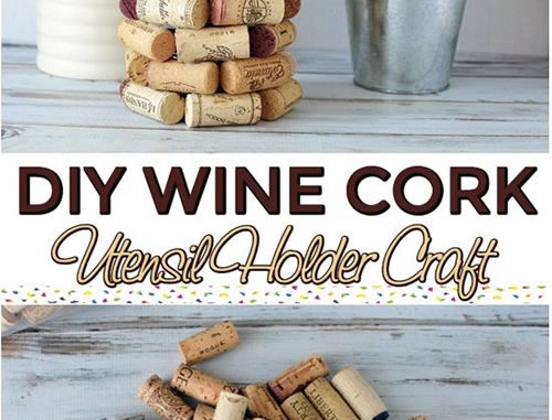 DIY Wine Cork Utensil Holder