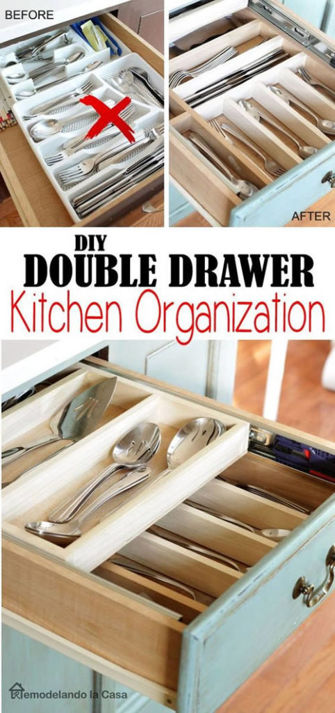 DIY Kitchen Double Layer Drawer