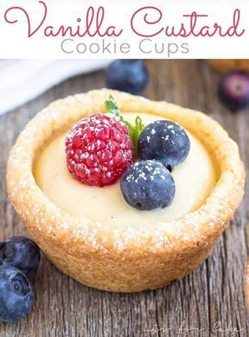 Vanilla Custard Cookie Cups Recipe