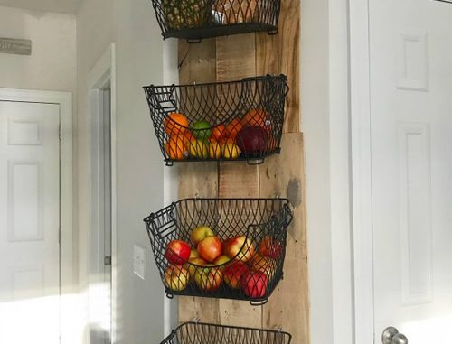 DIY Wall Mounted Fruit & Veggie Holder