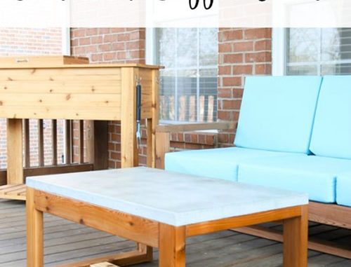 DIY Concrete Top Outdoor Coffee Table