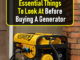 5 Essential Things To Look At Before Buying A Generator