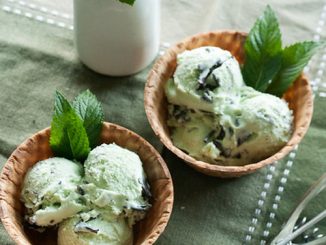 Homemade Fresh Mint Ice Cream
