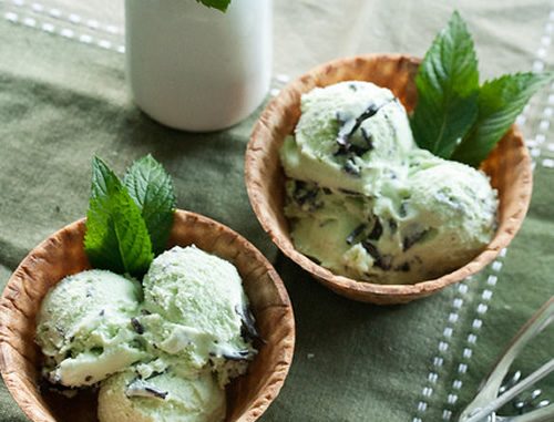 Homemade Fresh Mint Ice Cream